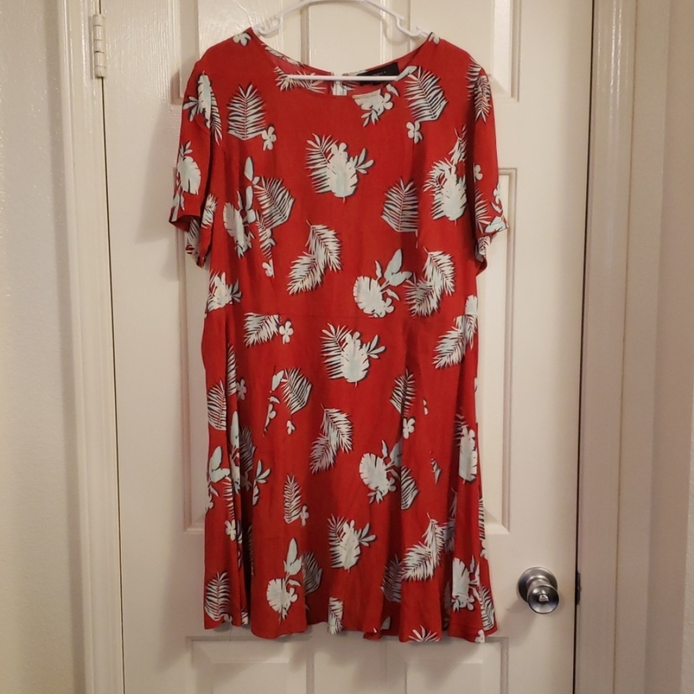 Forever 21 Red Tropical Print Dress